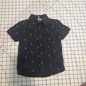 NWT | Denim & Flower | 3T | Navy Anchor Print Button-Up Shirt